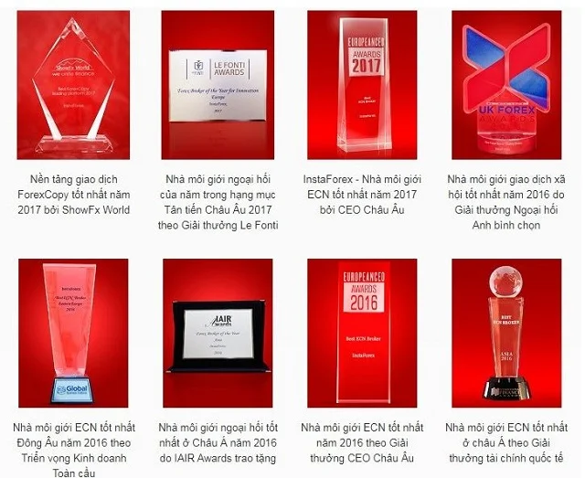 Các thành tựu nổi bật của sàn InstaForex