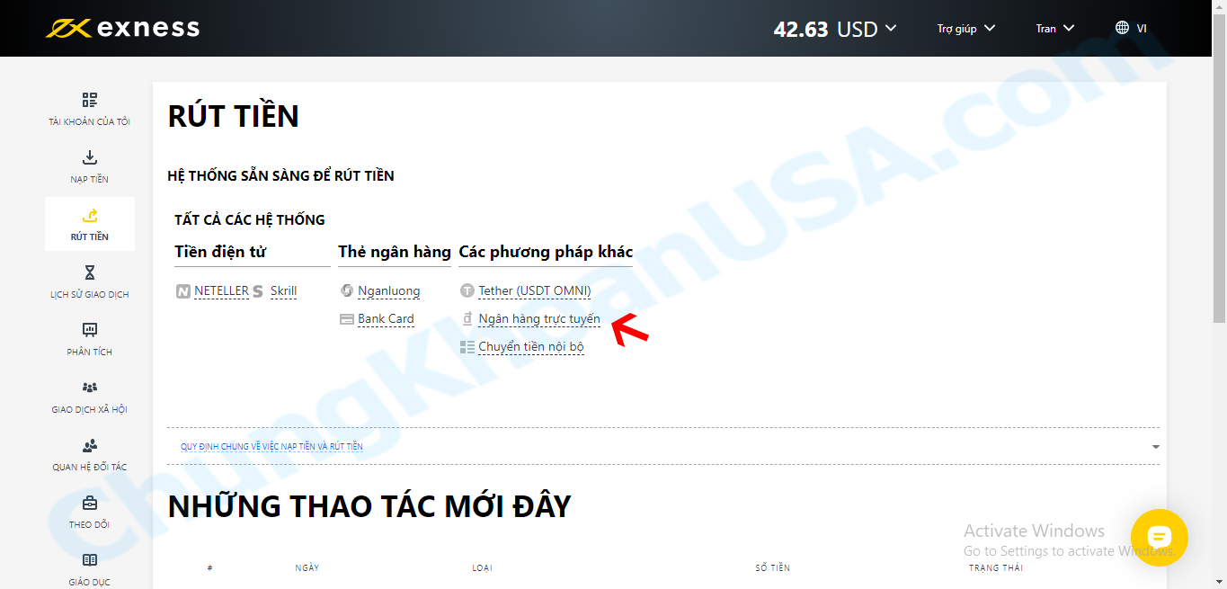 Cách thực hiện giao dịch tiền điện tử trên Exness