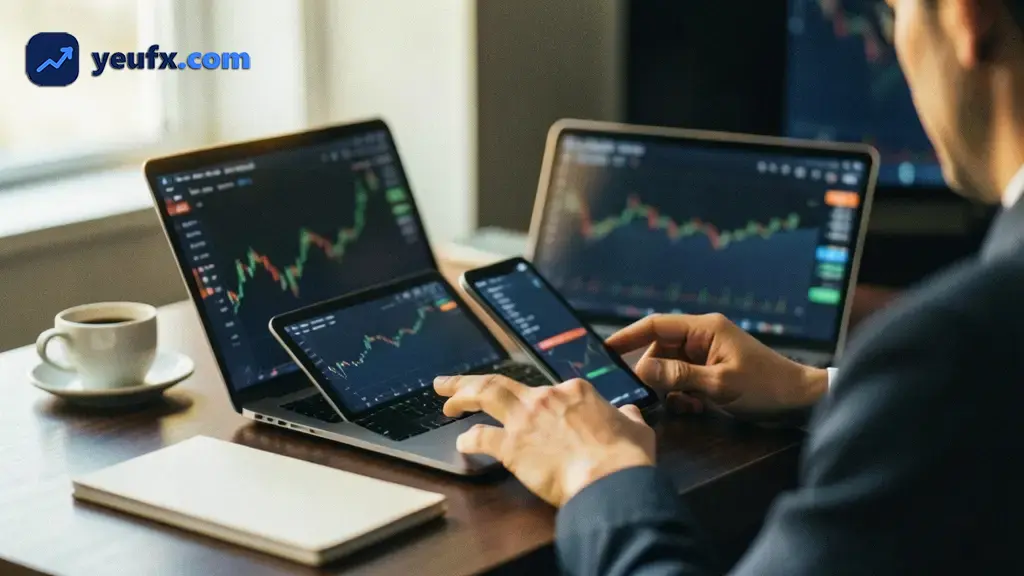 Giao diện nền tảng giao dịch mở trên trình duyệt web