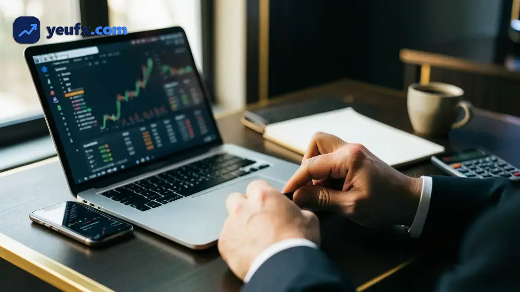 Biểu đồ forex trực tuyến hiển thị chuyển động giá cặp tiền
