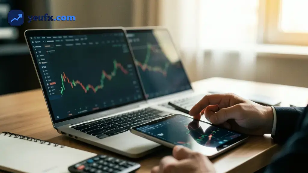 Giao diện công cụ tính toán forex với các ô nhập liệu
