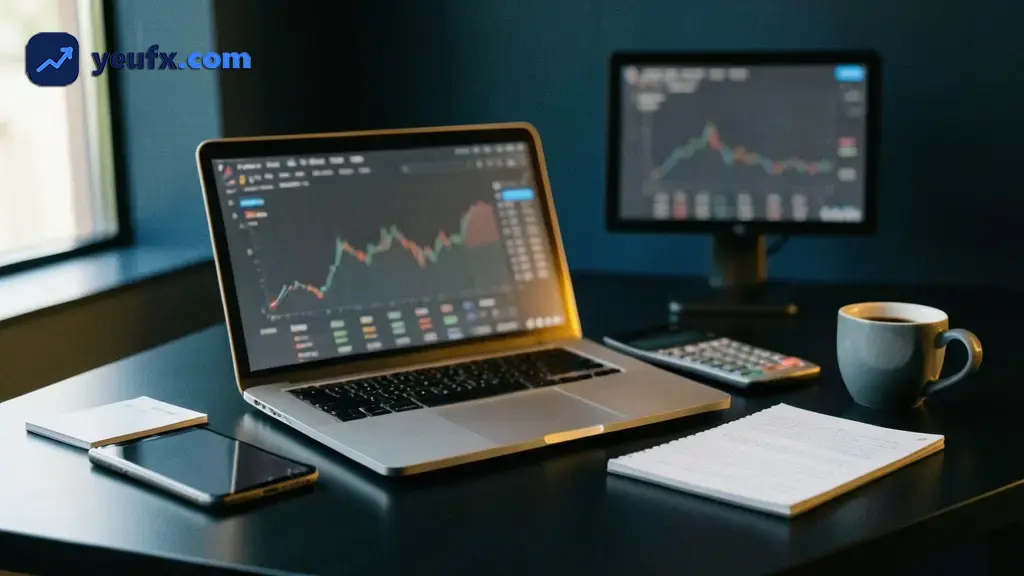 Trader ghi nhật ký giao dịch khi backtest chiến lược forex