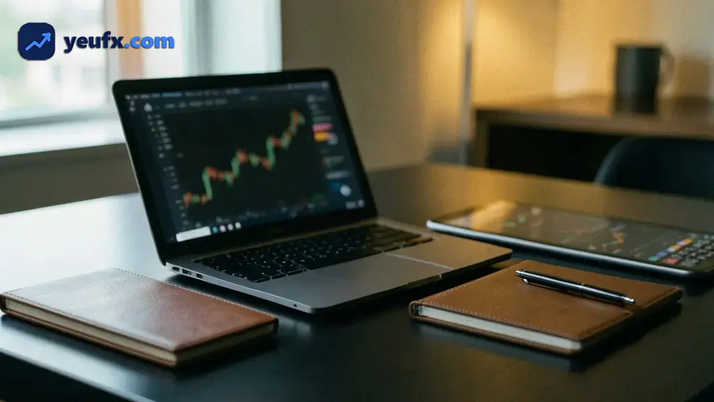 Trader luyện giao dịch và ghi nhật ký trên tài khoản demo Forex