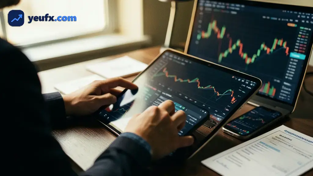 Biểu đồ nến BTC/USD với khung thời gian và khối lượng giao dịch