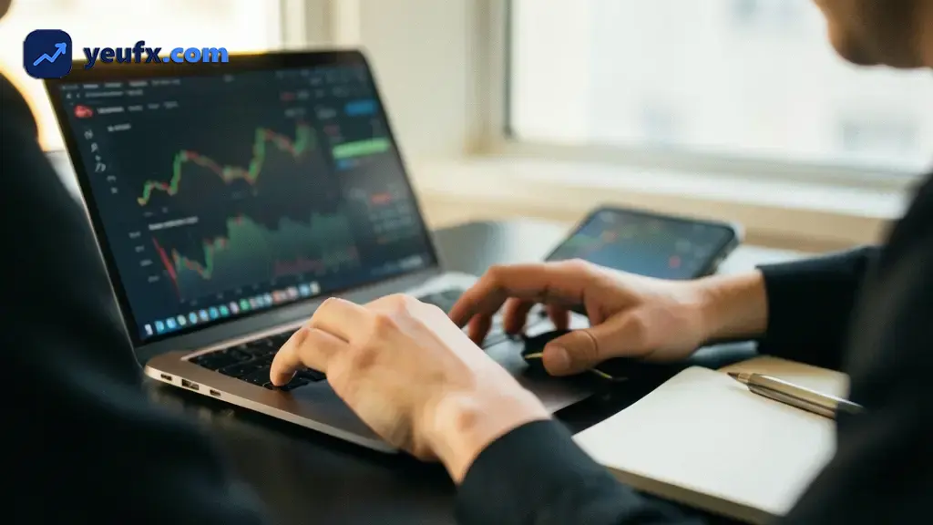 Ứng dụng giao dịch Forex hiển thị biểu đồ giá trên điện thoại