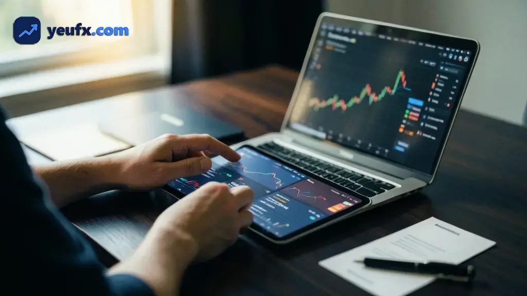 Giao diện biểu đồ và công cụ vẽ trên nền tảng Quantower