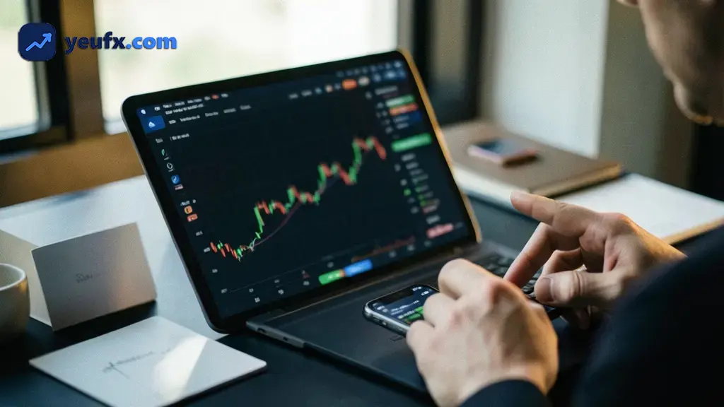 Giao diện nền tảng NinjaTrader hiển thị biểu đồ giá