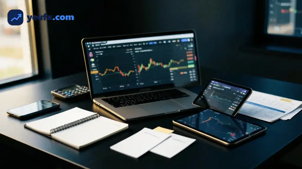 Trader theo dõi biến động trên thị trường tài chính