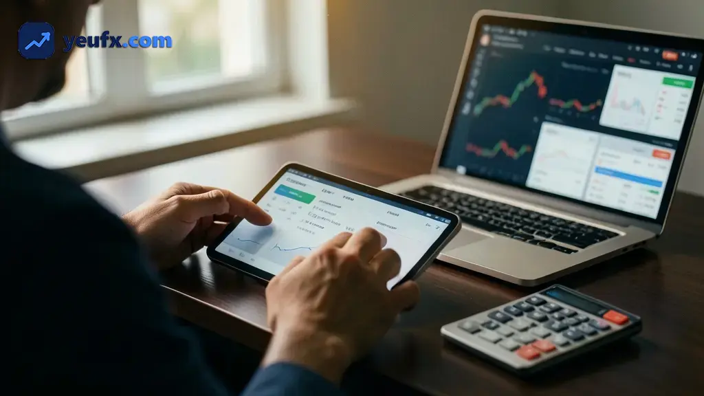 Giao diện lịch kinh tế với mức ảnh hưởng và dự báo