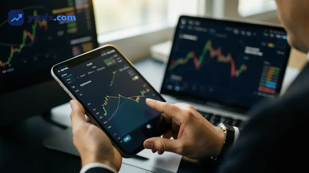 Minh họa cộng đồng giao dịch chia sẻ chiến lược forex