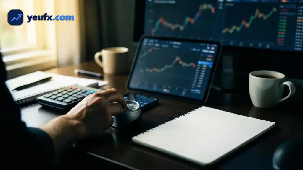 Minh họa quản lý vốn forex và kiểm soát rủi ro giao dịch